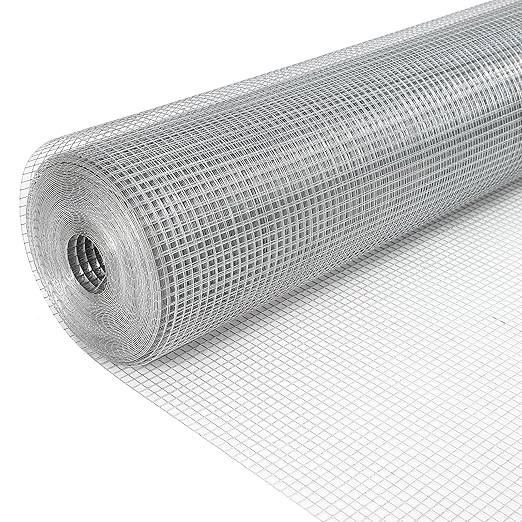 Hardware Cloth 1/2 inch 72 x 100 ft 19 Gauge Chicken Wire Fence Galvanized Steel Mesh Rolled Fencing for Garden Supports Poultry Netting Cage Snake Fence Tree Guard, Silver