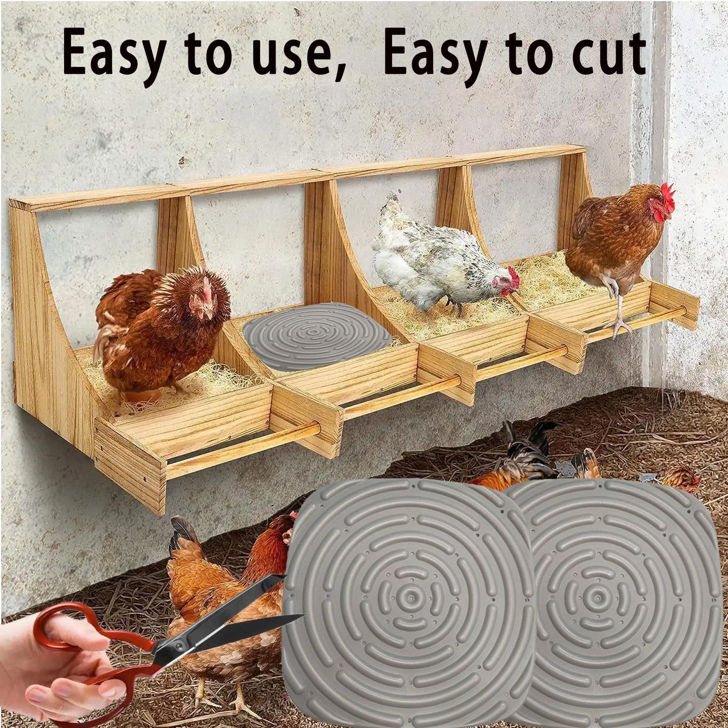 3 Pack Washable Chicken Nesting Pads for Laying Eggs， Nesting Box Pads for Chicken Coop Bedding, Washable Nesting Box Liners for Chicken Laying Boxes, for Hens,Chicken Coop Nest Liners（12"x 12"）
