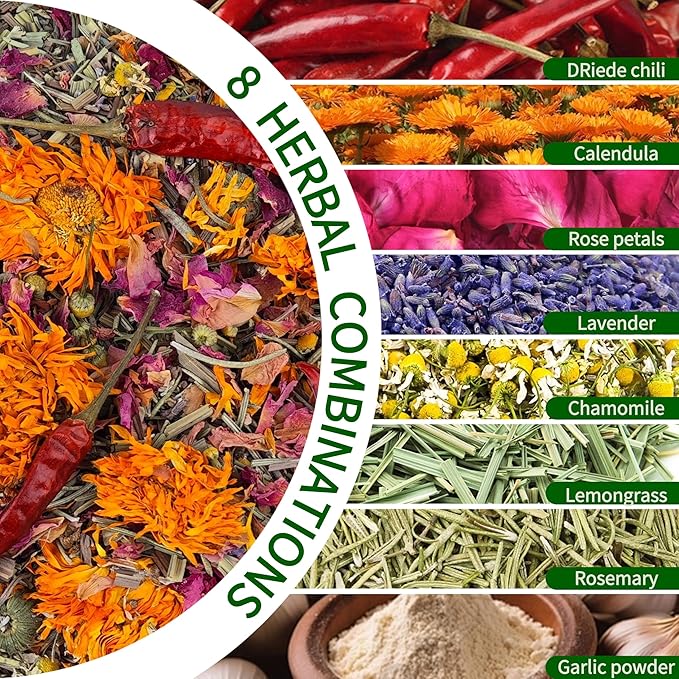 21oz Chicken Nesting Herbs,1.3lb - 8 Natural Herbs Mixture for Chicken Coop Freshness & Egg Production | Reusable Sealed Pack | Fresh Bedding, Dust Bath Enhancer, Odor Control