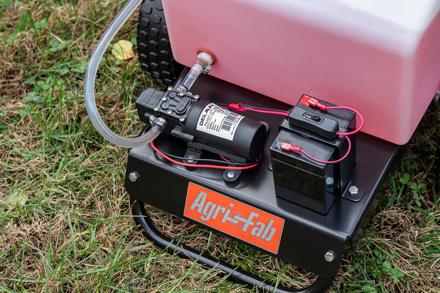 Agri-Fab 45-0595 Push Sprayer 6 - Gallon Capacity, White Tank, 1.0 GPM, 40 PSI Pump' 5 amp hr 12 Volt Battery