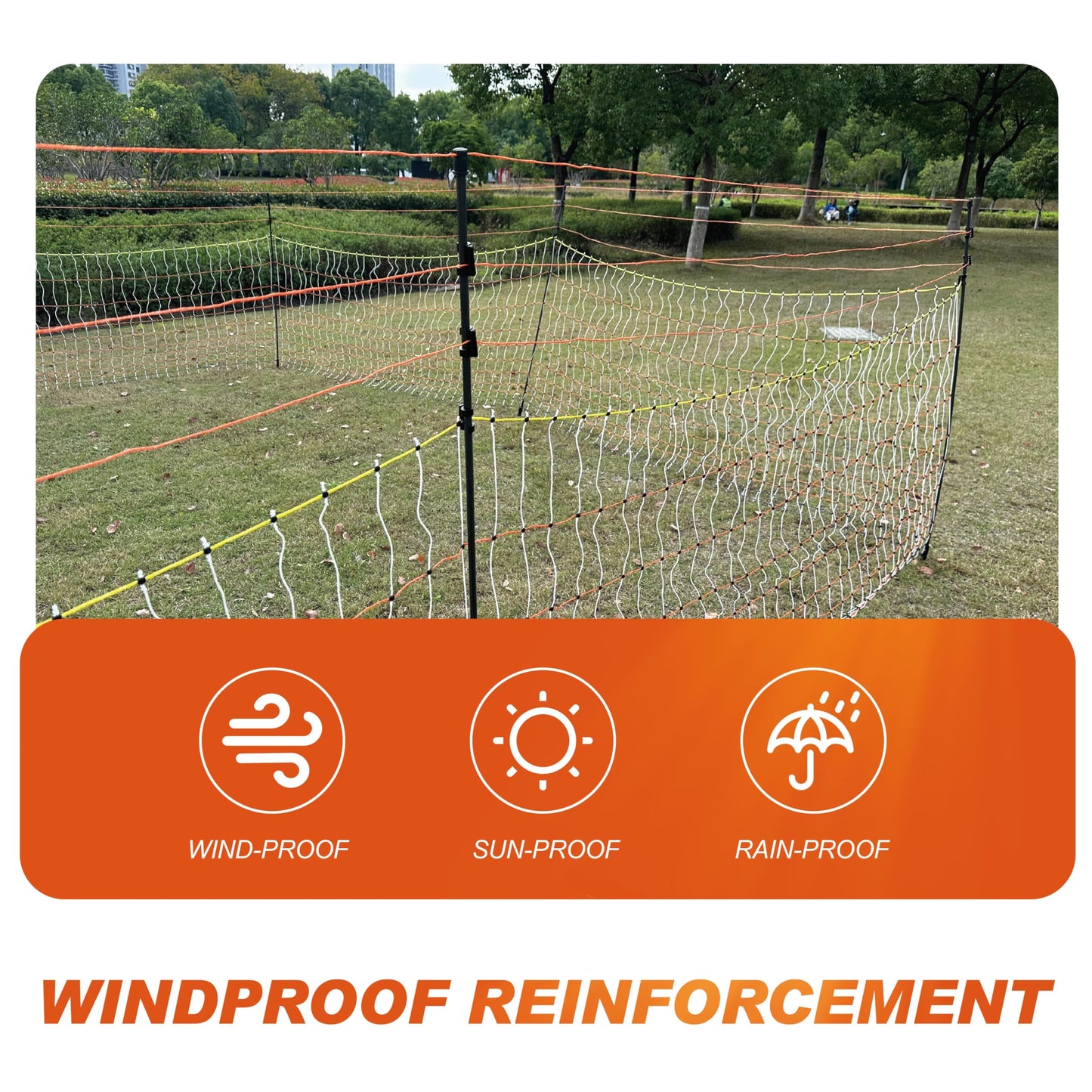Poultry Electric Netting Fence - 41.3''H (can be Manually Raised to 53.1''H) x 98.5'L for Flying Chicken, Sheep, Goats in Farms, Ranches and Gardens, PK1
