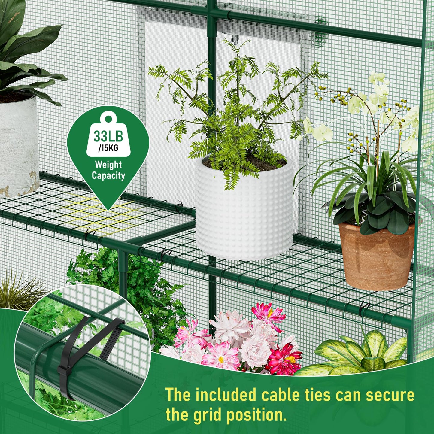 Walk-in Greenhouse+3-in-1 Plant Soil Tester