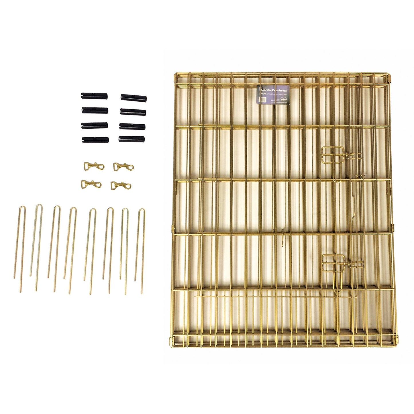 MidWest Homes for Pets Folding Metal Puppy/Dog Exercise Pen, Indoor/Outdoor Playpen with Door, 16 Sq Feet of Play Space, 24-Inches Tall, Gold Zinc