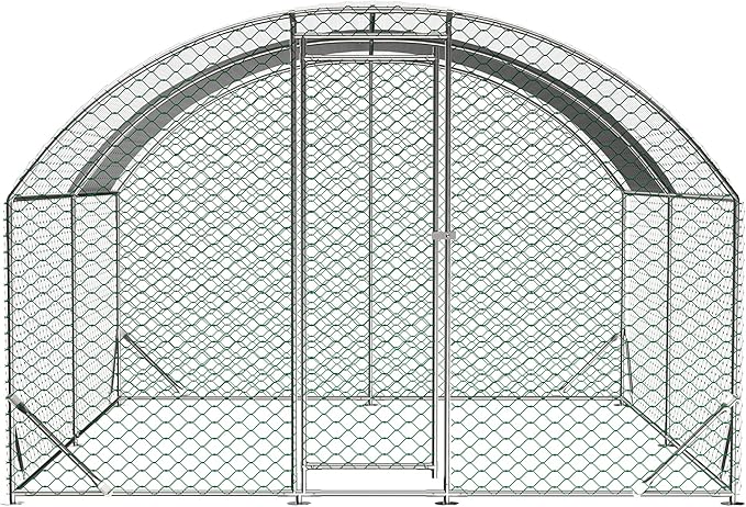 Large Metal Chicken Coop, Walk-in Chicken Run Pen with Waterproof Anti-UV Cover, Dome Roof Poultry Cage for Outdoor, Backyard, Farm (9.84'L x 13.12'W x 6.56' H)