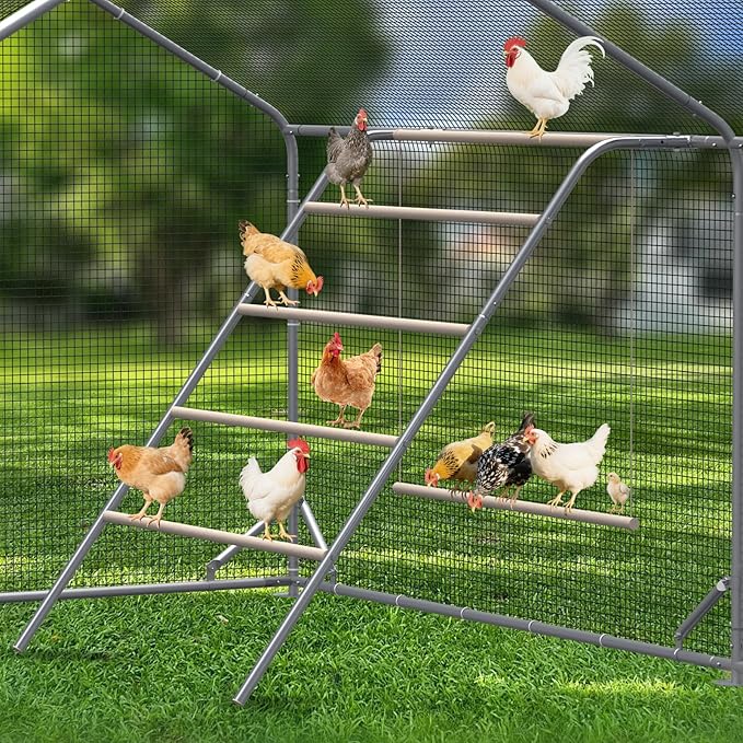 Chicken Coop Roosting Perch Essentials：Perfect for Backyard Poultry, Easy Installation Farm Roost Toys for Chickens(41.3''L x 40'' W x 41.7H'')