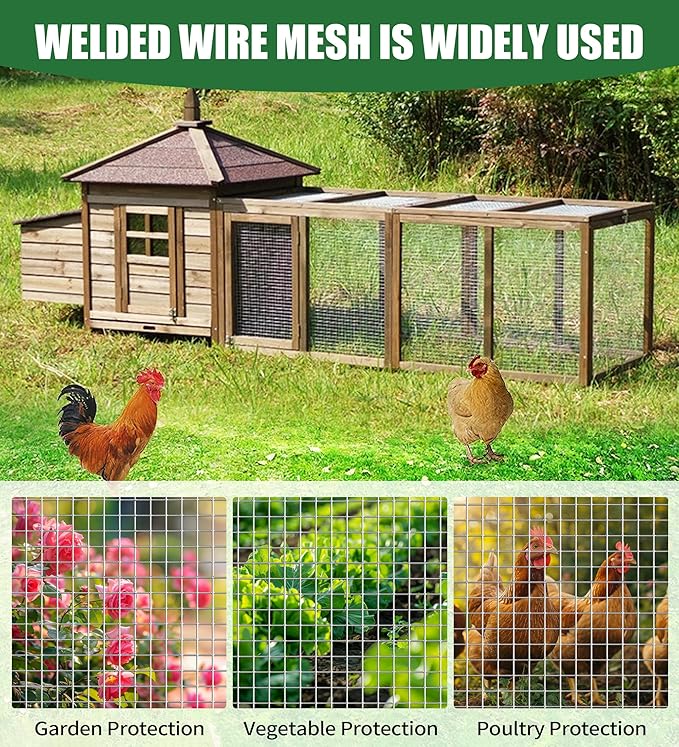 Hardware Cloth 1/4 Hot Dip Galvanized Wire Mesh Roll 23 GA Building&House Repaird Wire Fence Mesh - for DIY, Coops, Rabbit,Snake Fences, DIY Crafting,Plants Protective & Screen Mesh Silver