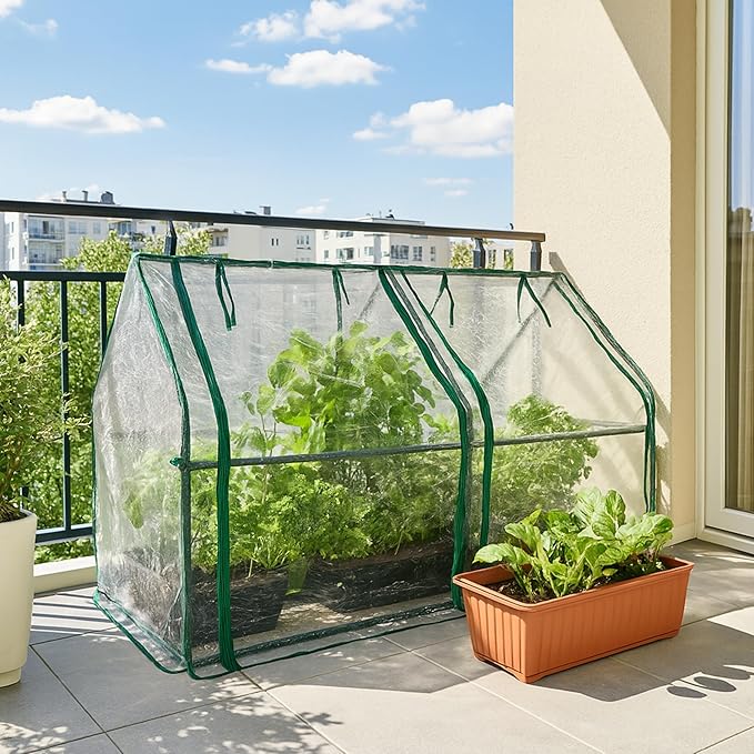 Gardzen Mini Greenhouse, Portable Cold Frame Green House Indoor Outdoor, Small Greenhouse for Seed Starting & Plant Protection, 71.7"(L) x36.2(W) x42.5(H)