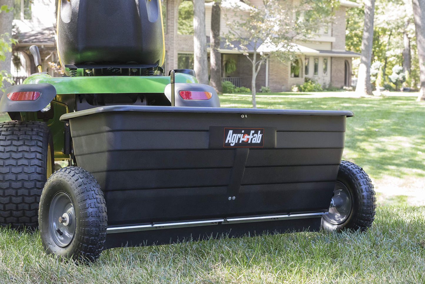 Agri-Fab Polypropylene 45-0288 175-Pound Max Tow Behind Drop Spreader, Black 42 Inch & 45-0492 Lawn Sweeper, 44-Inch Orange