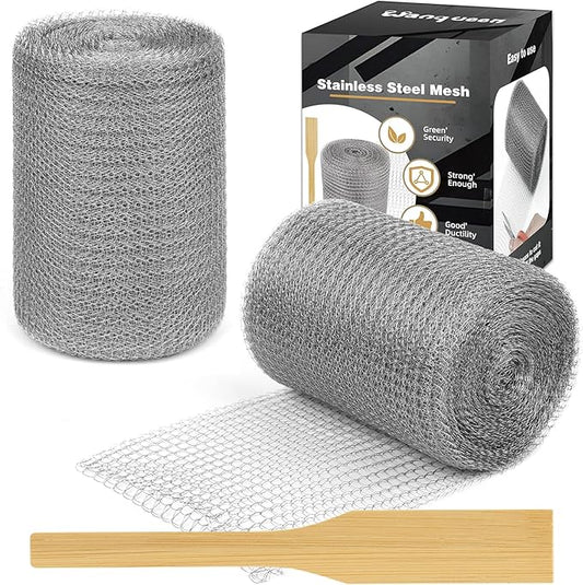 Wanqueen Wire Mesh Roll for Mice Control, 5'' * 50Ft Stainless Steel Copper Mesh Rodent Rat for Gap Wall Hole Filler, Flexible Metal Rodent Proof Wire Mesh for Garden and House