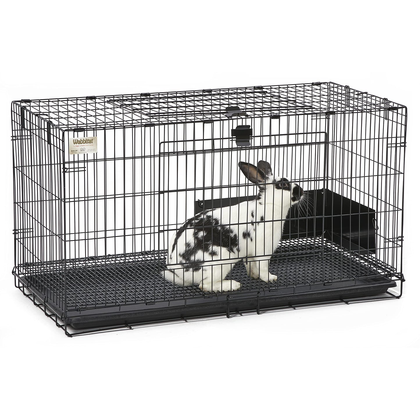 MidWest Homes for Pets Medium Wabbitat Rabbit Cage, Grid Mesh Floor, Removable Tray, Top & Front Door Access, Rust Resistant Finish, No Tools Required