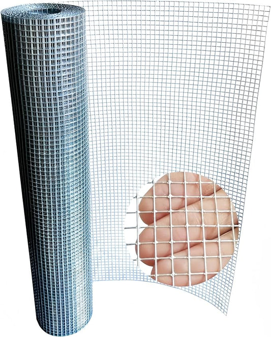 Galvanized Hardware Cloth 1/4" 23 Gauge - 24" x 35ft Welded Wire Mesh (Hot-Dip Galvanized After Welding) - Heavy Duty Chicken Wire for Garden Fencing, Vegetable Protection, Animal Cages, DIY Projects