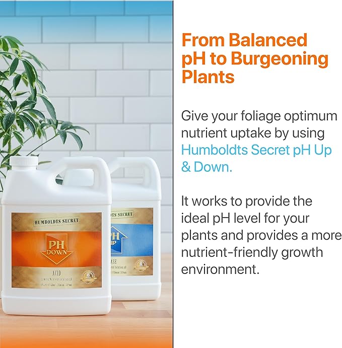 Humboldts Secret pH Up and pH Down Control Kit | Liquid Nutrient Solution Balancer for Plants | for Soil, Hydroponic, Coco, and DWC Systems | Supports Nutrient Absorption and Growth | 128 Ounce
