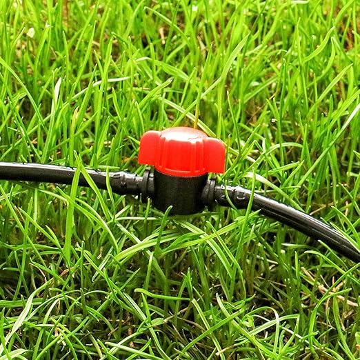 JAYEE 30Pcs Drip Irrigation 1/4 inch Barbed Valve, Drip Line Parts 1/4" Shut Off Valve Fits for 1/4 Inch Drip Irrigation Tubing, Drip Irrigation Fittings Switch Valves for Drip or Sprinkler Systems