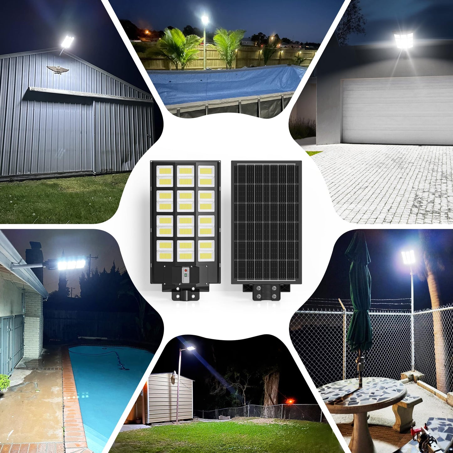 8000W Solar Street Lights Outdoor - 7000K Solar Lights Outdoor Waterproof Dusk to Dawn, Commercial Solar Parking Lot Lights with Motion Sensor, Solar Powered LED Street Light for Yard, Outside(2 Pack)