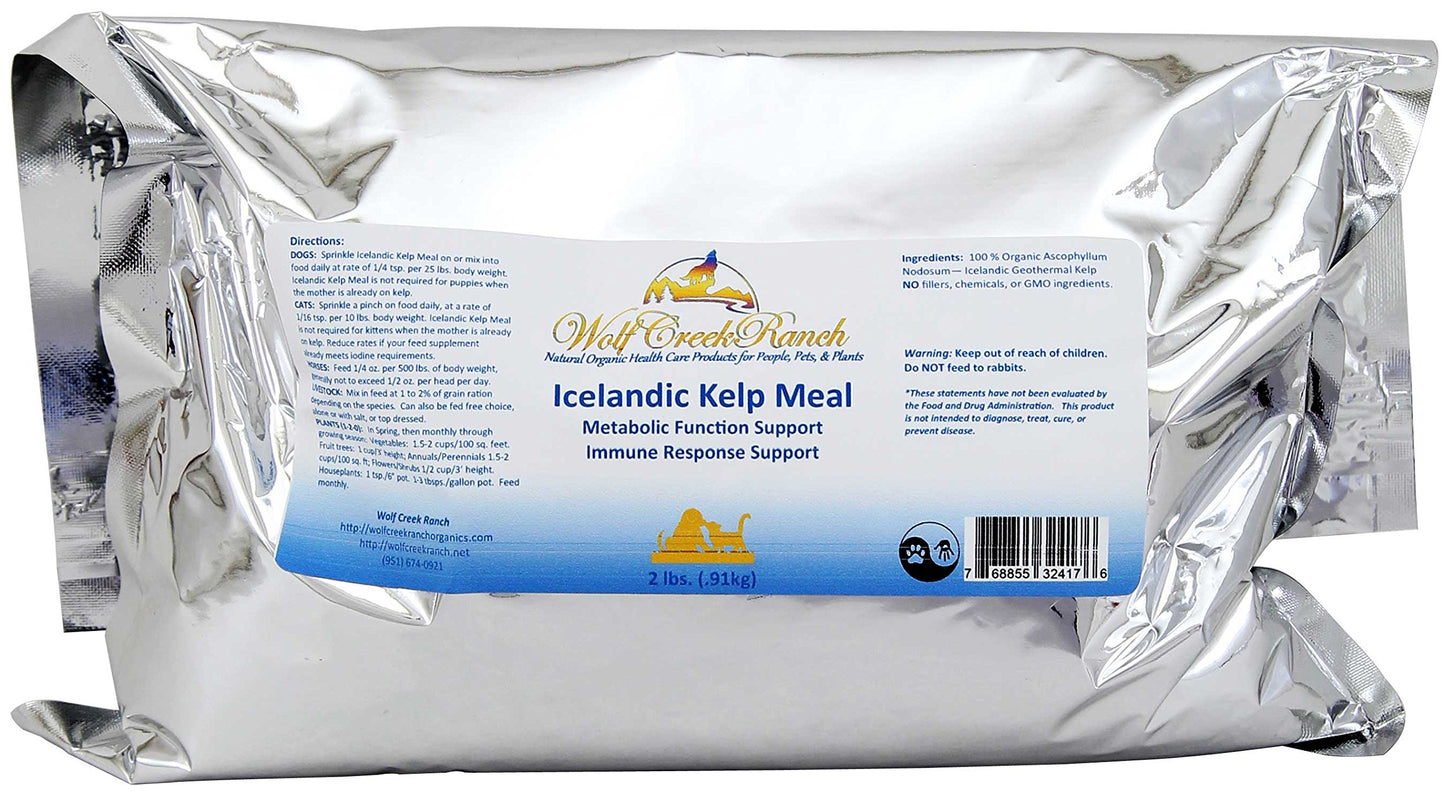 Wolf Creek Ranch Icelandic Kelp Meal - Loaded with Nutrients That Support Your Livestock Or Pet & A Natural Seaweed Fertilizer for Plants Icelandic Kelp Meal, 2lbs