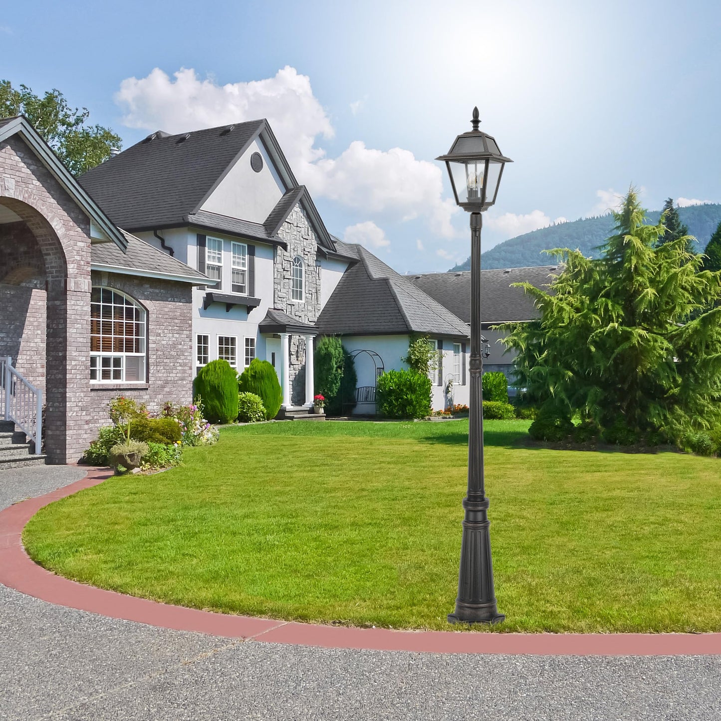 LUTEC Outdoor Solar Post Light