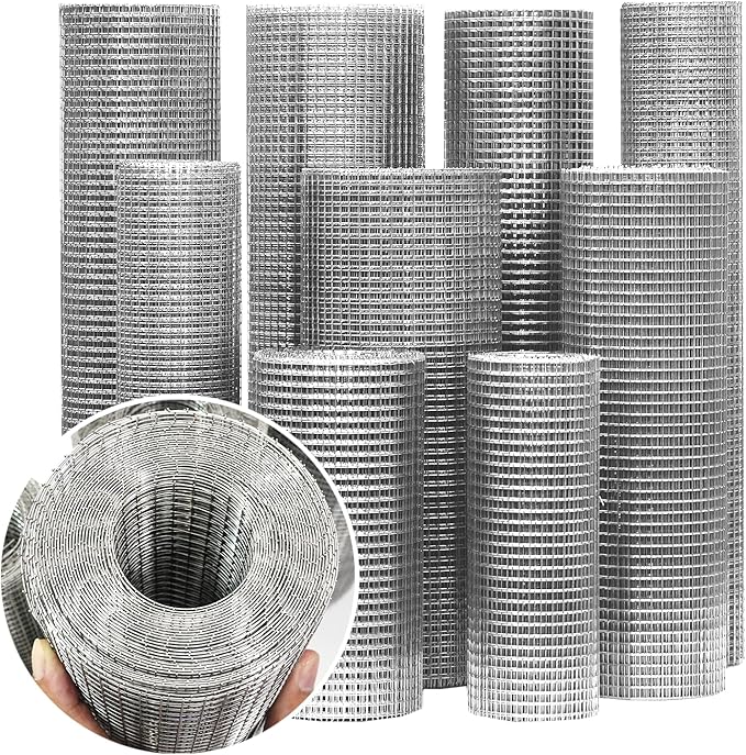 Hardware Cloth 1/4 inch 23 Gauge Large Size 304 Stainless Steel mesh Chicken Wire Welded Fencing Wire Mesh Roll Garden Fence 24in×49ft