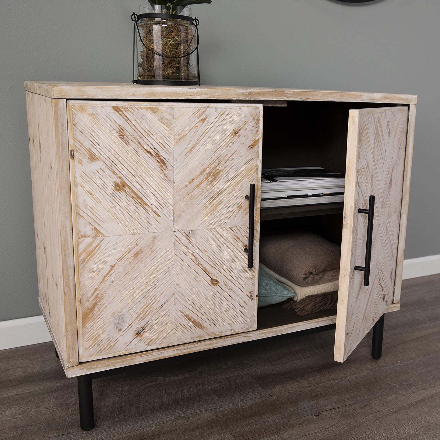 SEI Furniture Eslanton Farmhouse Anywhere Cabinet, Whitewashed