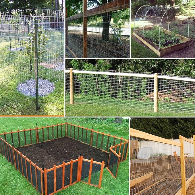 Hot-Dip galvanized after Welding Chicken Wire Fencing,1/2inch 19Ga 48"x100' Hardware Cloth, Raised Garden Bed Supports Wire Mesh Roll, galvanized Wire Mesh Fence Prevent Snake, Raccoons, Foxes