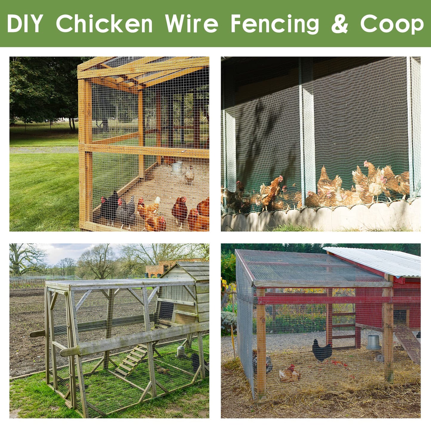 Tongmo 24" x 50' Hardware Cloth, 1inch Mesh Galvanized Chicken Wire Fence, 19 Gauge Welded Wire Roll,Garden Fence, Poultry Netting for Rabbit/Duck/Chicken Coop