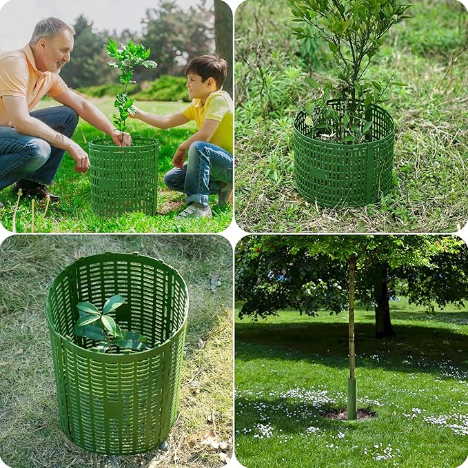 18pcs Tree Trunk Protector, Tree Guards Trunk Protector with Twist Ties, Resizable for Various Size Trees or Plants, Preventing Tree Bark Damage from Pruners, Mowers, and Rodents