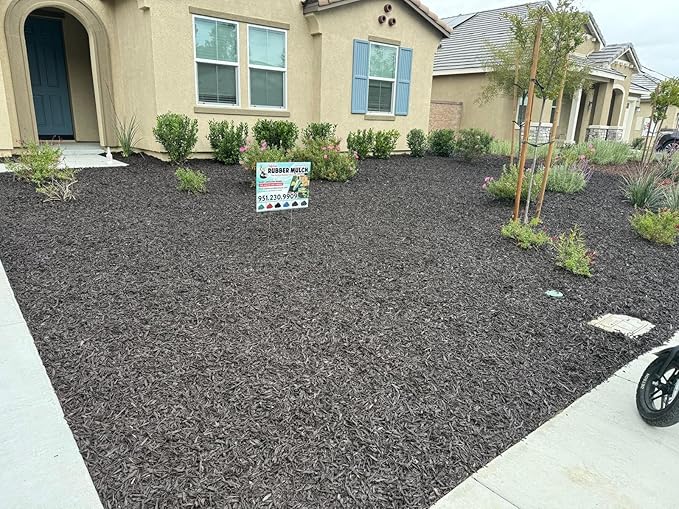 100% Wire-Free Shredded Rubber Mulch – Gray – 10 lb (0.6 cu ft) – Long-Lasting, Low Maintenance, Safe for Kids & Pets – Ideal for Landscaping & Playgrounds