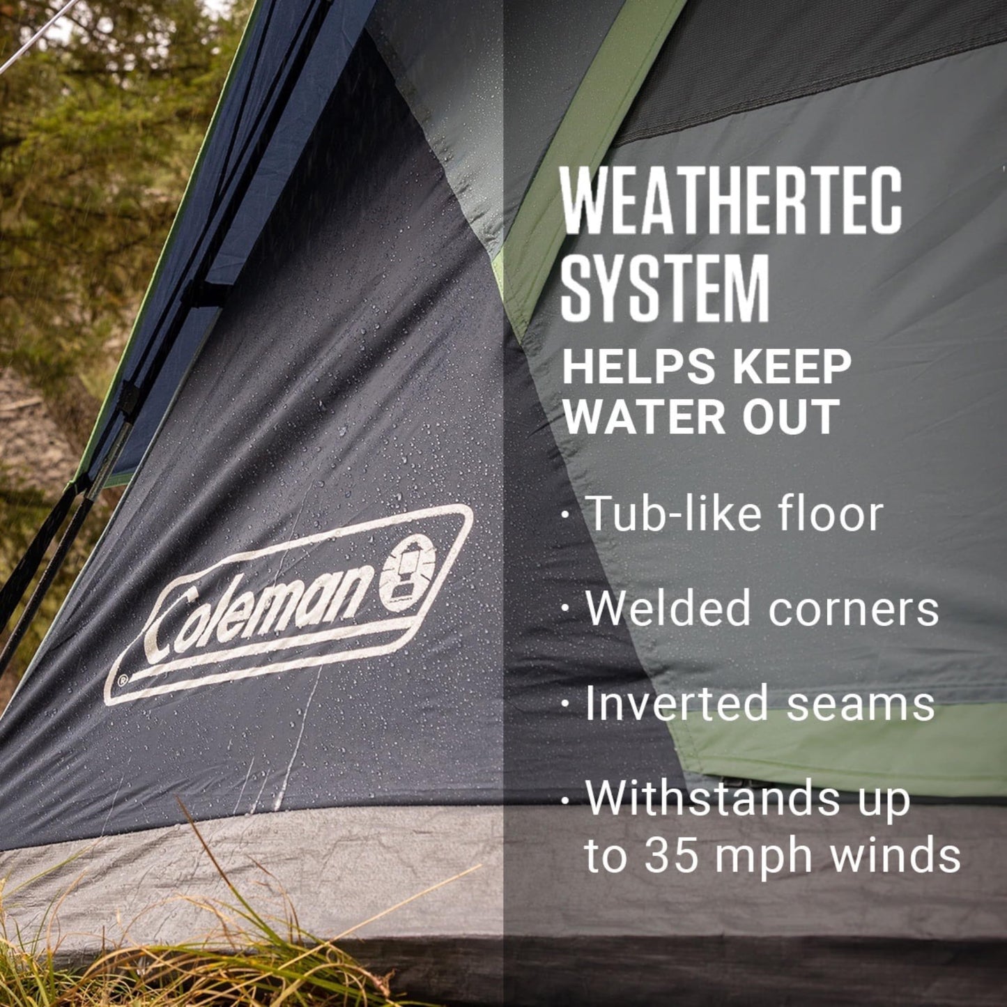 Coleman Skydome Tent with 5 Minute Setup, 2/4/6/8 Person Weatherproof Tent with Rainfly & Carry Bag, 20% More Headroom Than Traditional Canopies