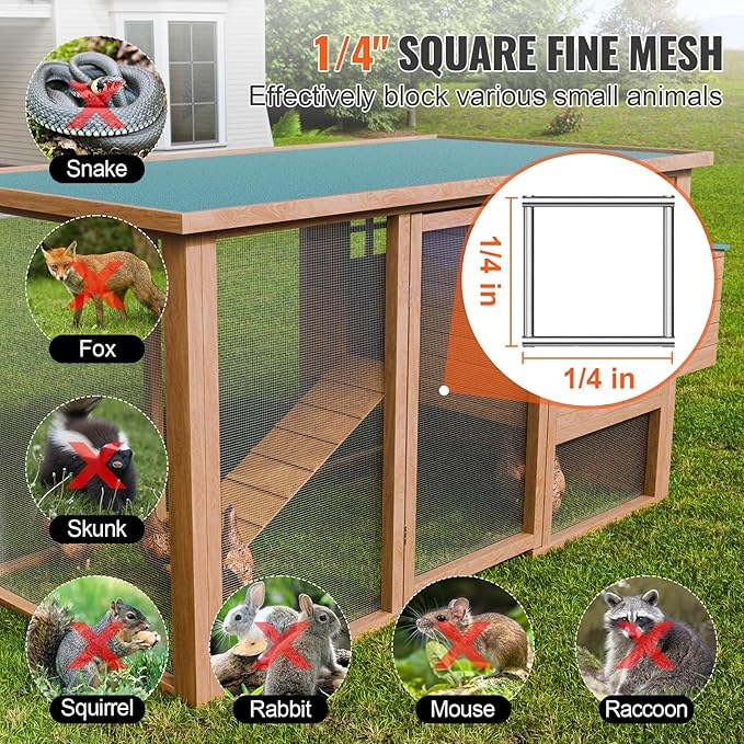 VEVOR Hardware Cloth, 1/4 inch 36in x 100 ft 23 Gauge, Hot Dipped Galvanized Wire Mesh Roll, Chicken Wire Fencing, Wire Mesh for Rabbit Cages, Garden, Small Rodents