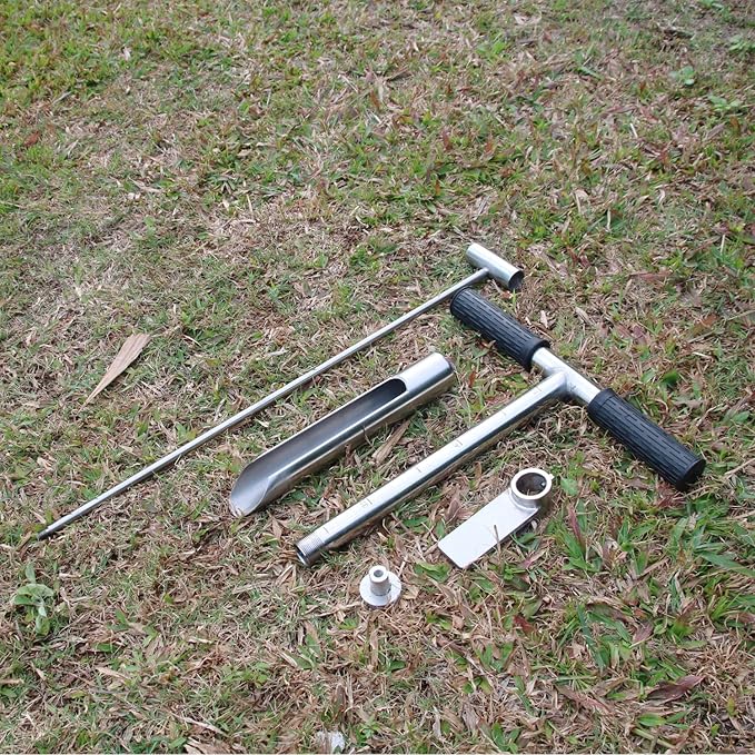 Soil Sample Probe 20” with Ejector and Foot Pedal,Soil Probe Stainless Steel T-Style Handle Soil Test Kit,Soil Probe Rod for Soil Sampling Plant Care/Agriculture/Garden/Farm