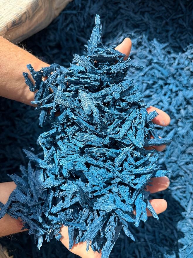 100% Wire-Free Shredded Rubber Mulch – Blue – 20 lb (1.2 cu ft) – Long-Lasting, Low Maintenance, Safe for Kids & Pets – Ideal for Landscaping & Playgrounds
