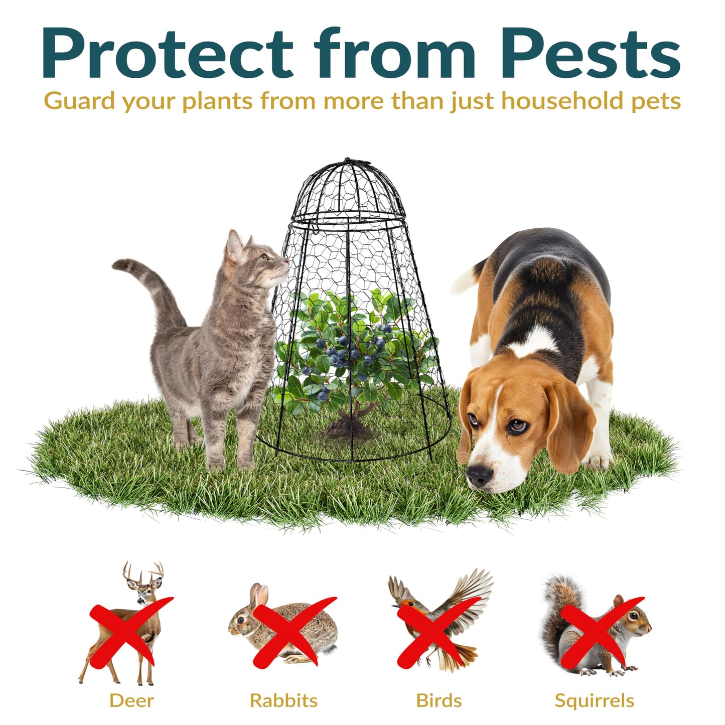 Sunnydaze 79” Brown Stackable Oval Raised Garden Bed and 6-Pack Chicken Wire Plant Protector Cage with Removable Cover