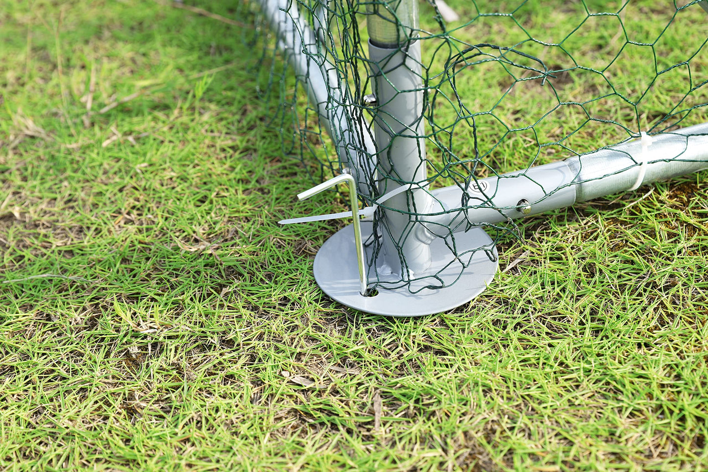 Ajikgn 9.2'W x 12.5'L x 6.5'H Metal Chicken coop Upgrade Three Support Steel Wire impregnated Plastic net cage, Oxford Cloth Silver Plated Waterproof UV Protection