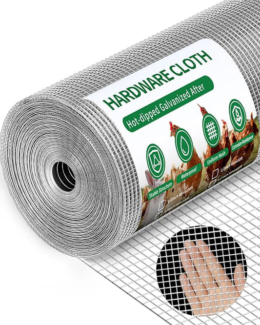 1/2" x 36" x 100FT Silver Hardware Cloth - Hot-Dip Galvanized Chicken Wire Fencing, 19 Gauge Welded Wire Mesh Roll for Chicken Coop, Rabbit, Snake, Deer Fencing and Garden/Tree Protection