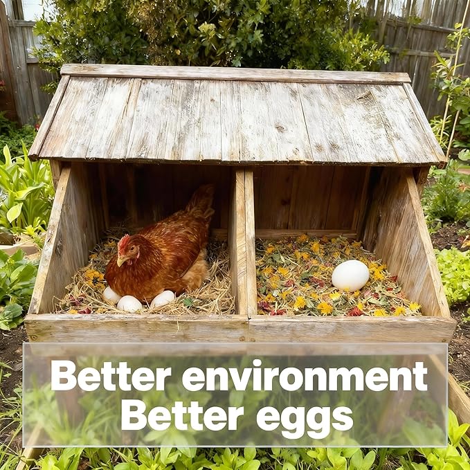 23oz Natural Chicken Nesting Herbs Premixed with Dried Flowers and Herbs for Coop and Run Insulation Bedding Roost House and Nesting Box Pads Bedding Supplies for Laying Hens and Ducks
