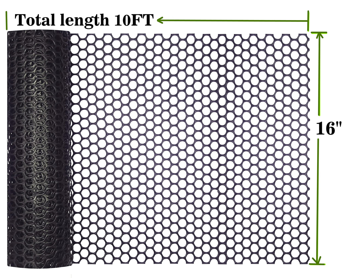 Plastic Chicken Wire Fence Mesh 16”x10FT, Poultry Netting for Chicken, Hexagonal Fencing for Gardening,Floral Netting,PET Cage, Chicken Wire Frame Crafts,with 100 pcs Fixed Straps