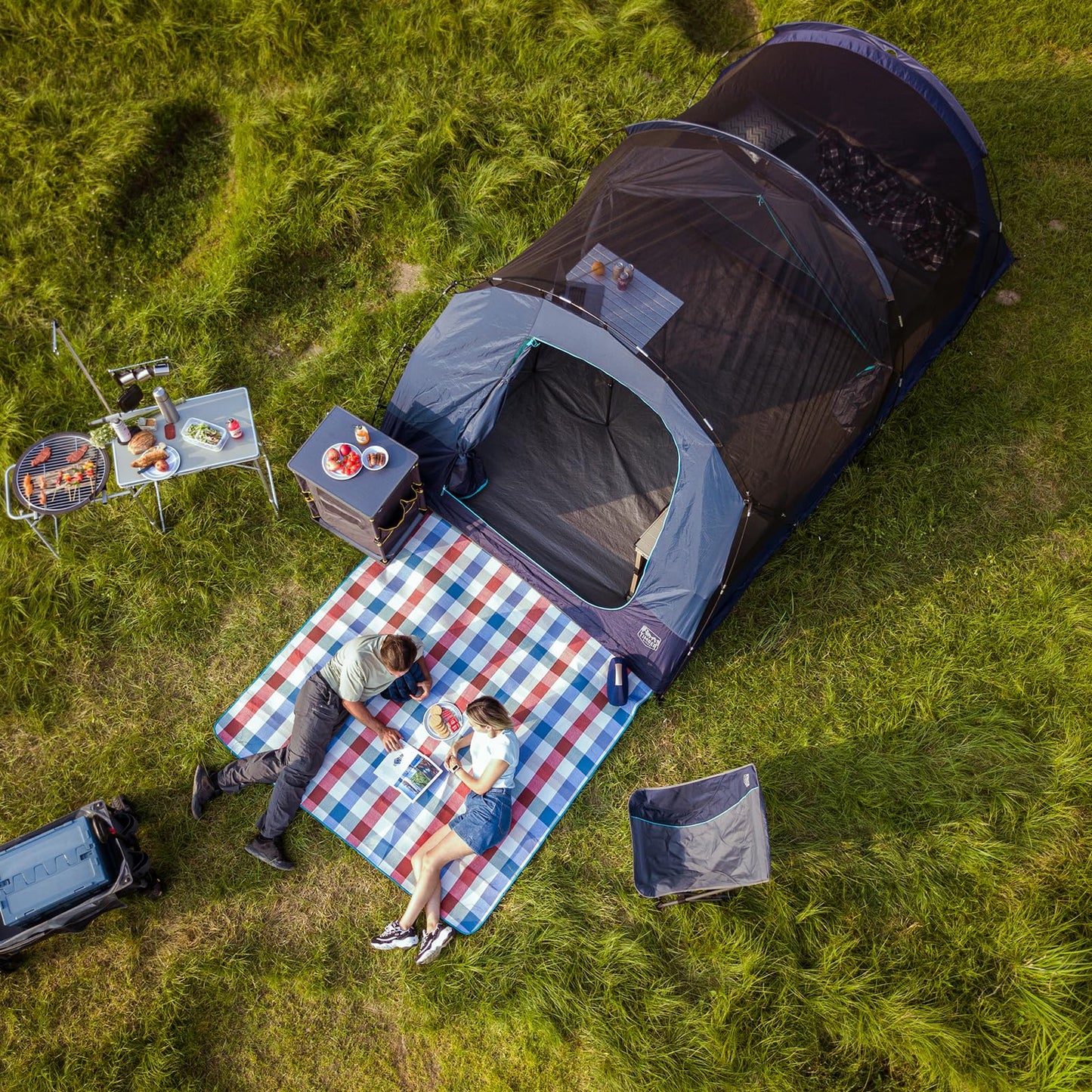 TIMBER RIDGE 8 Person Camping Tent with Large Porch, Portable Waterproof Windproof Family Tent with Rainfly Carry Bag Room Divider, Easy Set-up Tent with Excellent Ventilation for Camping, 3 Season