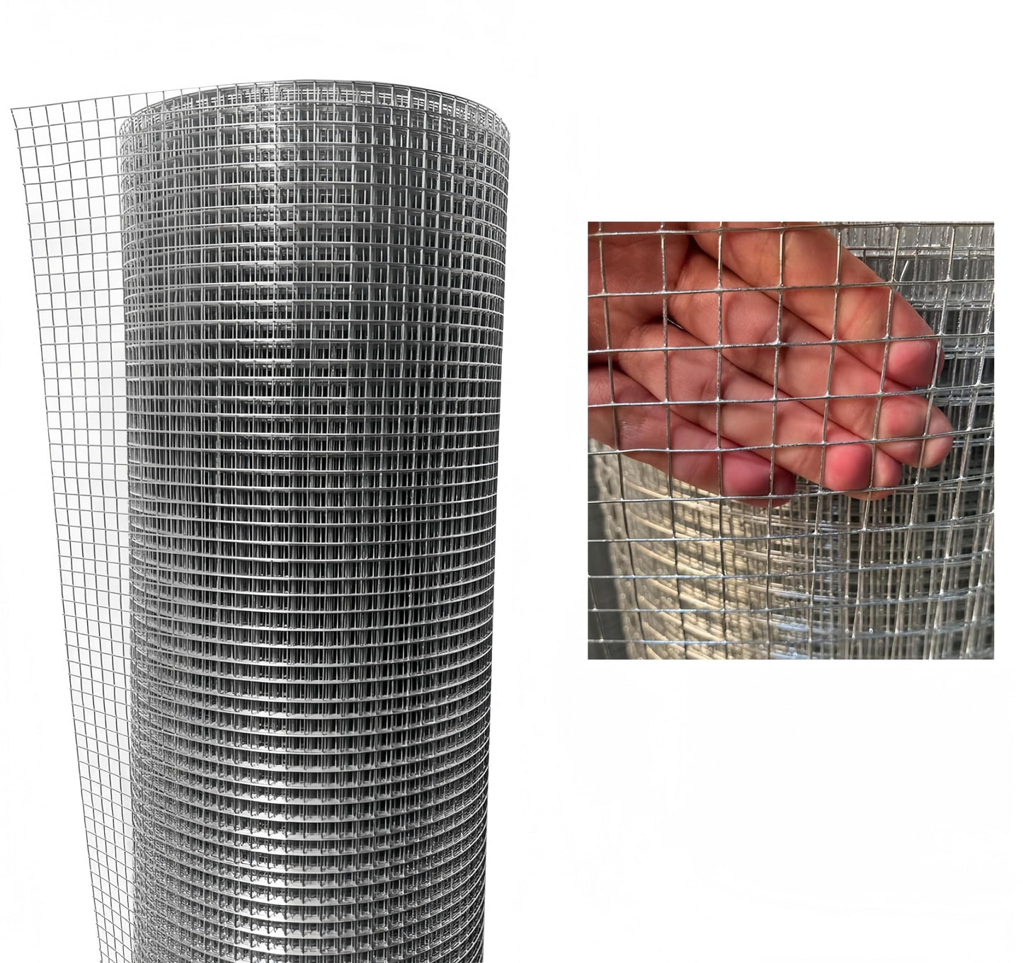 Hardware Cloth 1/2 inch 48inch x 100 Ft 19 Gauge Hot Dip Galvanized After Welding Galvanized Wire Mesh Roll Chicken Wire Fencing Gopher Wire Garden Bed Plant Supports Poultry Netting Cage Snake Fence