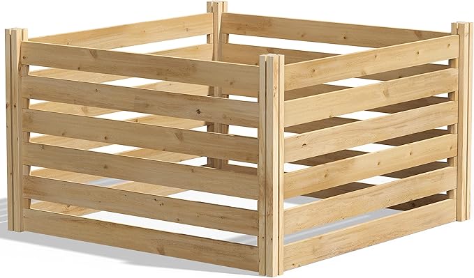 Greenes Fence Cedar Wood Composter, 23.25 Cu ft / 173.92 gallons - Made in USA with North American Cedar