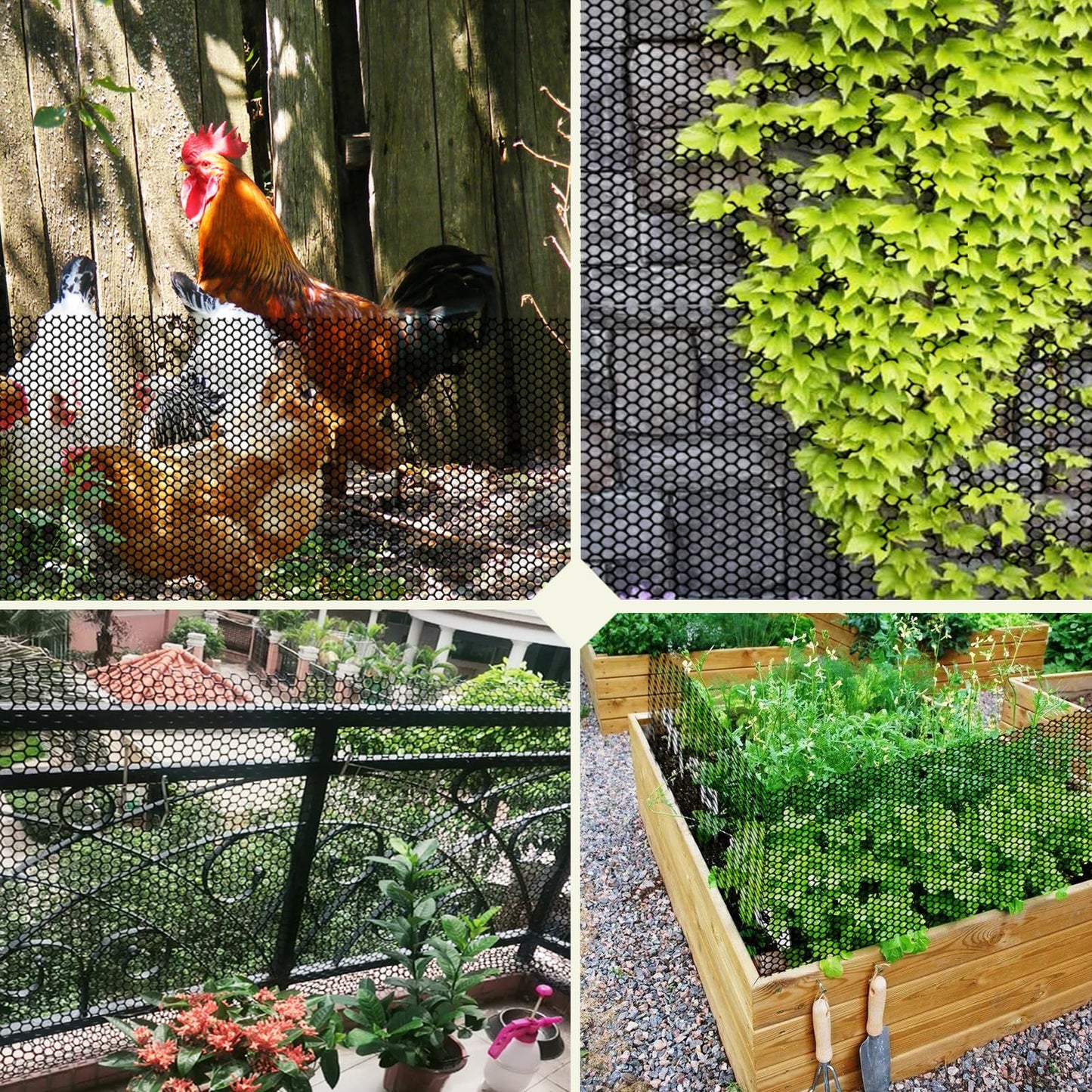 Plastic Wire Mesh Fence 15.8IN x 19.7FT Roll - Chicken Wire Fencing Mesh,Poultry Netting,Ideal for Poultry,Rabbits,Snake Barrier & Gardening - Versatile Plastic Fencing & Netting Solution