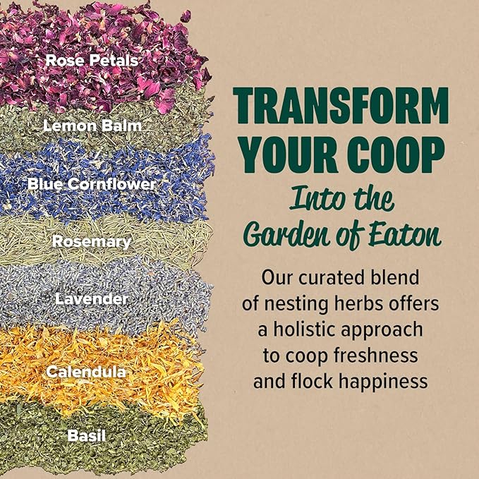 Eaton Pet and Pasture Premium Nesting Herbs, Aromatic Blend for Nesting Boxes & Chicken Coop, Natural Refresher & Pest Deterrent