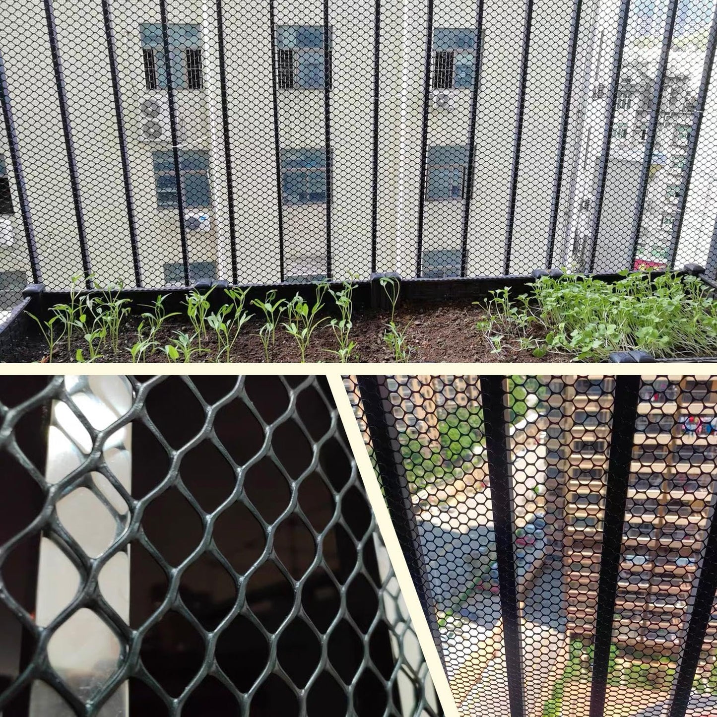 Plastic Wire Mesh Fence 16in x 10Ft Plastic Chicken Wire Mesh for Poultry, Dogs, Rabbit, Snake Barrier & Gardening Versatile Plastic Fencing (16in x 10Ft, Black)