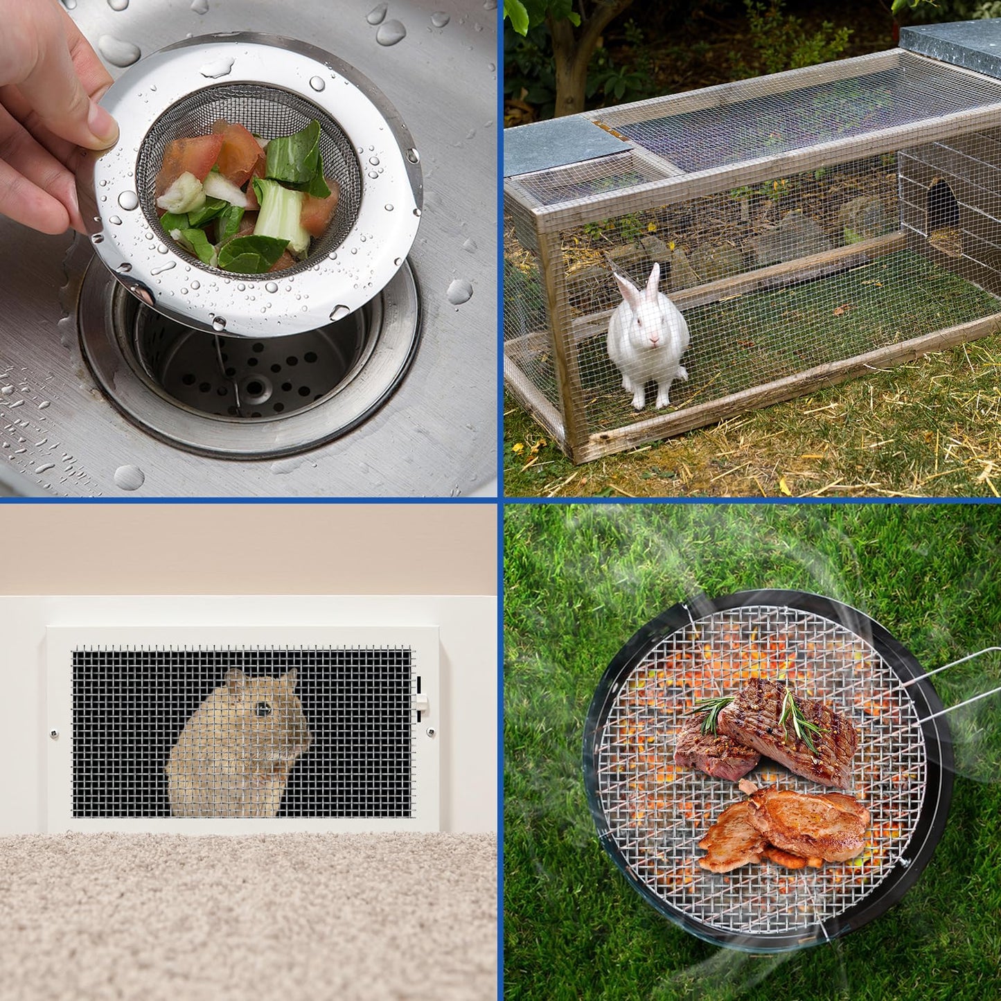 30 Mesh 304 Stainless Steel Mesh Screen, 15.7'' x 142''(40cm x 360cm) Wire Screen Mesh, Rust Free Woven Wire Mesh, Metal Mesh Screen for Air Vents, Window Screen, Filters, Garden Covers