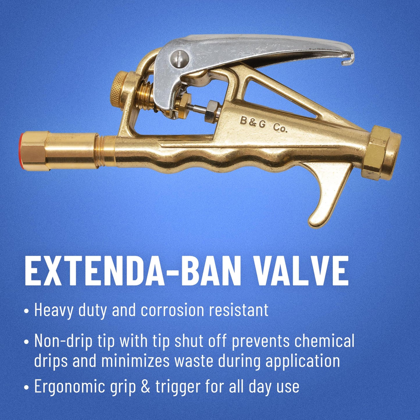 B&G - Primeline 1 Gallon Stainless Steel Sprayer (N124-CC-18) - Extenda-Ban Valve - 18" Brass Extension - 4-Way Crack & Crevice Tip - Durable, Precise, Field Repairable