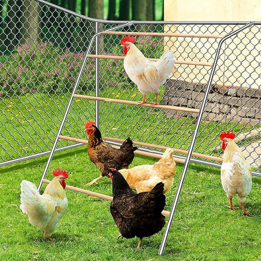 YUMEKA Chicken Roosting Bars with Swing,Chicken Perch Bars for Coop,Chick roosting Perch,Backyard Poultry Toys,Hen Swing with Frame,Perfect for Backyard Poultry Easy Installation & Cleaning