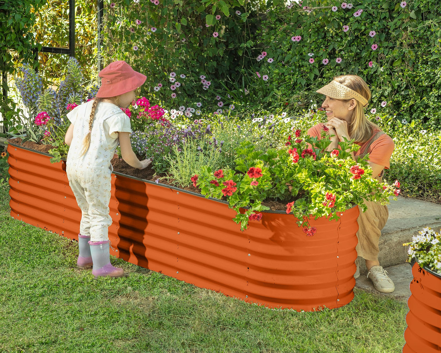 Galvanized Raised Garden Beds Outdoor // 4×2×1 ft & 8×2×1.5 ft Modular Planter Raised Beds for Gardening, Vegetables, Flowers // Large Metal Garden Box