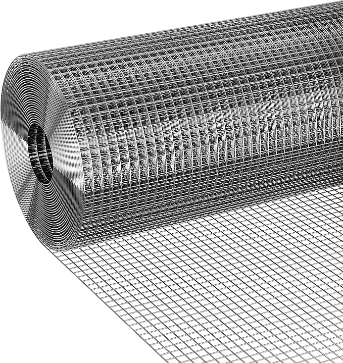 Hardware Cloth 1/2 inch 36 x 100 ft, 19 Gauge Galvanized Chicken Wire Mesh Roll, Rabbit Hutches, Chicken Coops, Tree Guard, Wire Fence Roll, Hardware Mesh