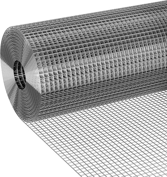 19 Gauge Hardware Cloth 1/2 inch 24 x 100 ft Welded Chicken Wire Mesh Roll, for Rabbit Hutches, Chicken Coops, Tree Guard, Wire Fence Roll, Hardware Mesh