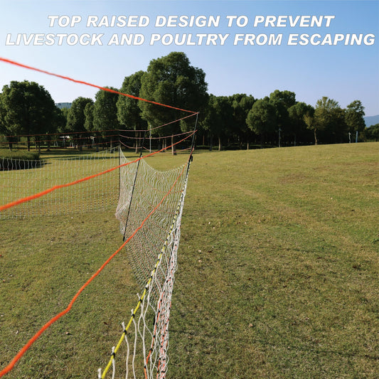 Poultry Electric Netting Fence - 47.3''H (can be Manually Raised to 59.1''H) x 65.6'L for Flying Chicken, Sheep, Goats in Farms, Ranches and Gardens, PK1