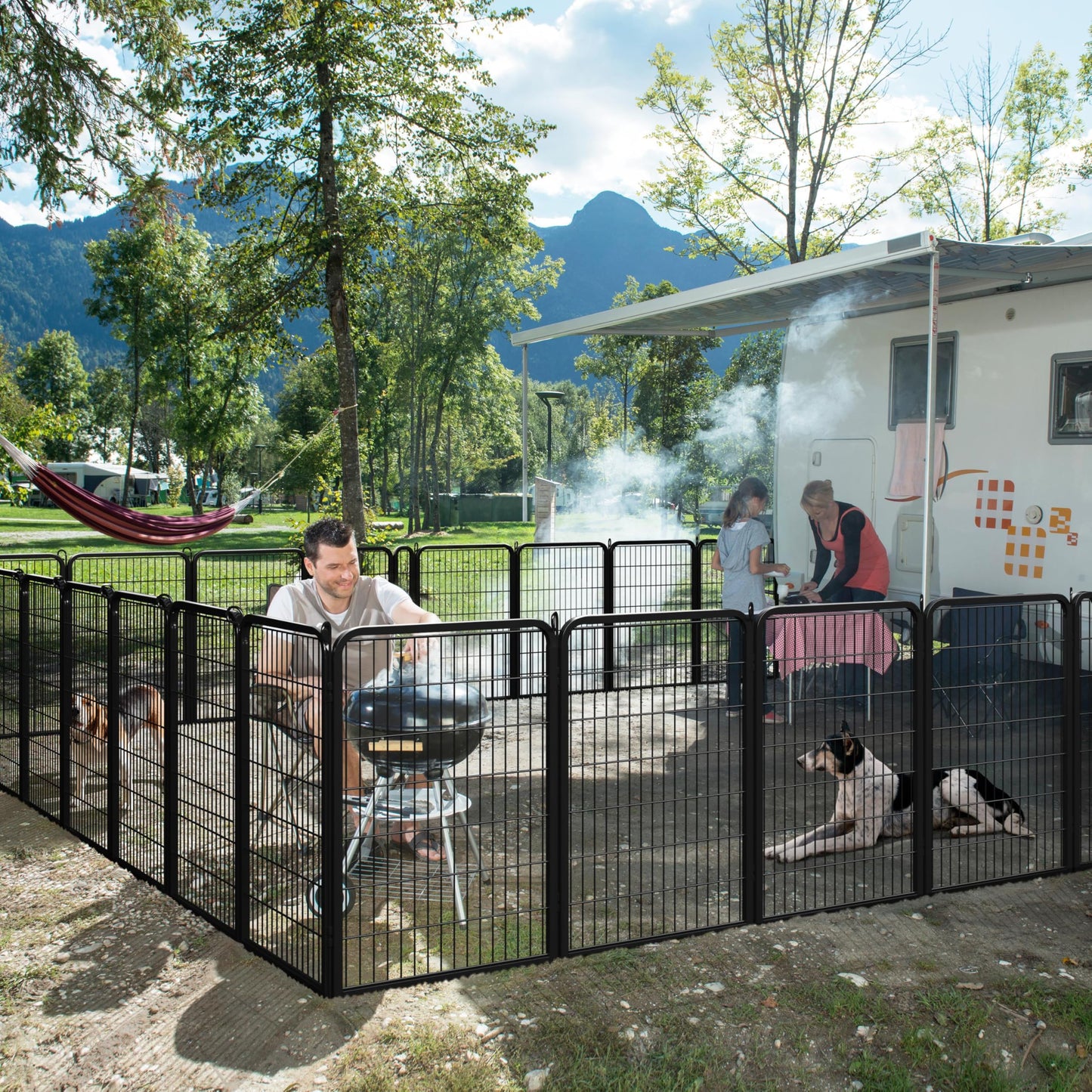 Yaheetech Dog Playpen Outdoor, 40 inch 8 Panels Dog Pen Indoor Heavy Duty Puppy Exercise Pen Metal Pet Fence for RV Camping/Yard/Garden