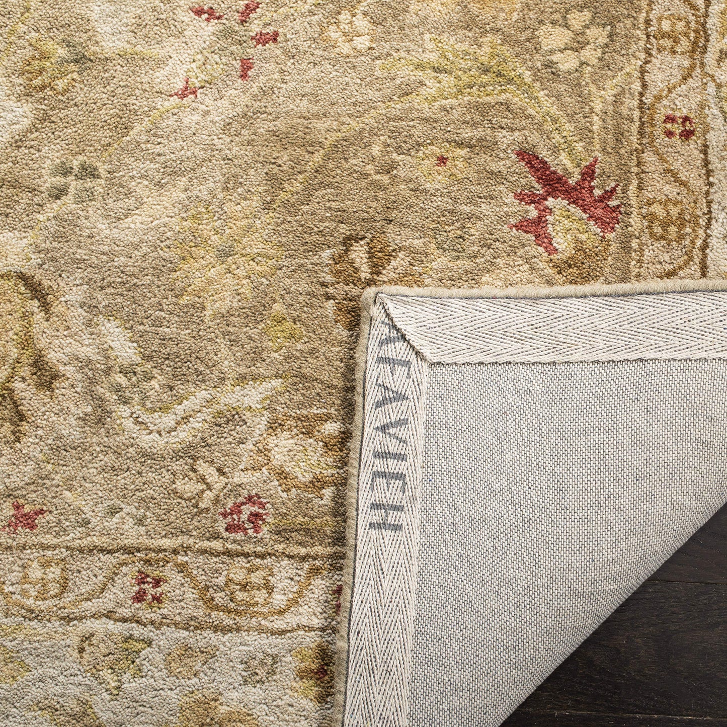 SAFAVIEH Antiquity Collection Area Rug - 8' Square, Brown & Beige, Handmade Traditional Oriental Wool, Ideal for High Traffic Areas in Living Room, Bedroom (AT822B)